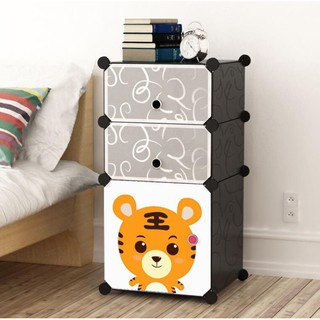  Lemari  plastik  bedside table anti air rak buku susun  3  