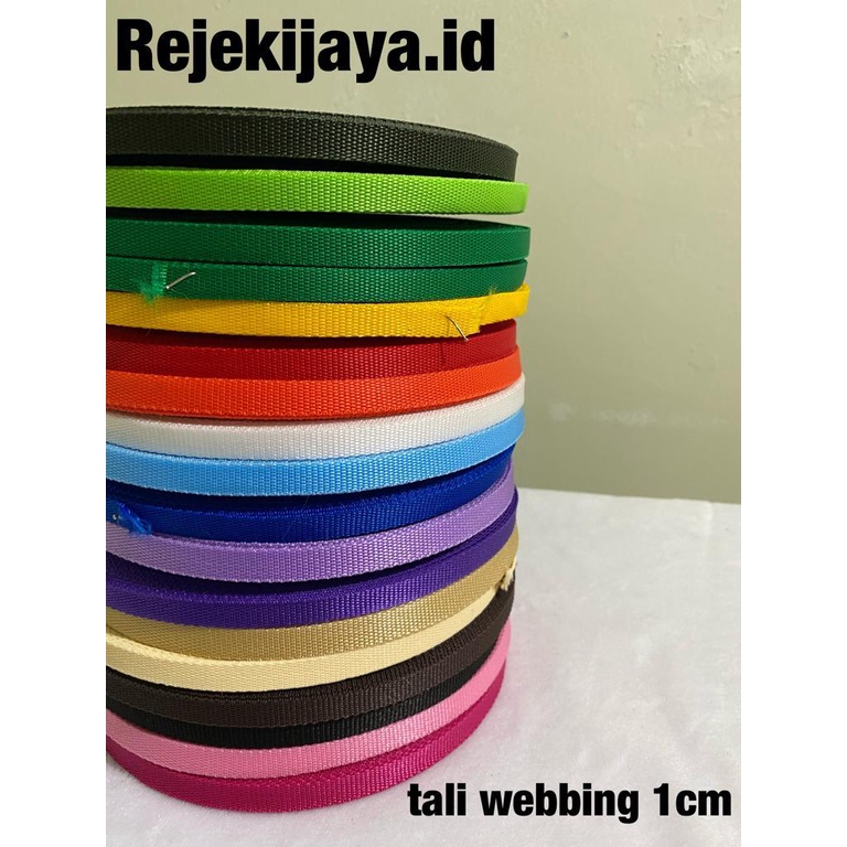 WEBBING 1 CM / TALI WEBBING 1 CM / TALI KALUNG KUCING 1 CM ( ECERAN ) PER 5 METER