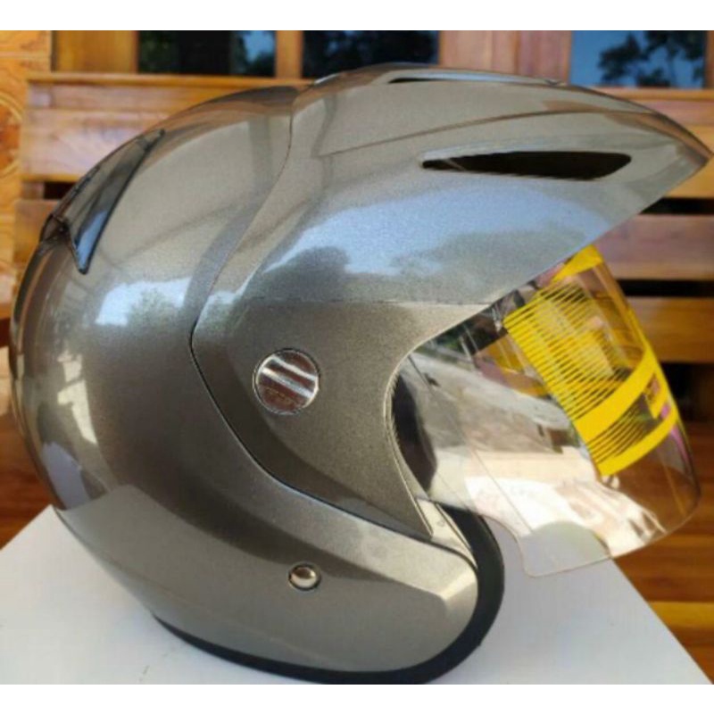 HELM INK cx22 (PACKING KARDUS DAN SARUNG HELM)-Abu abu