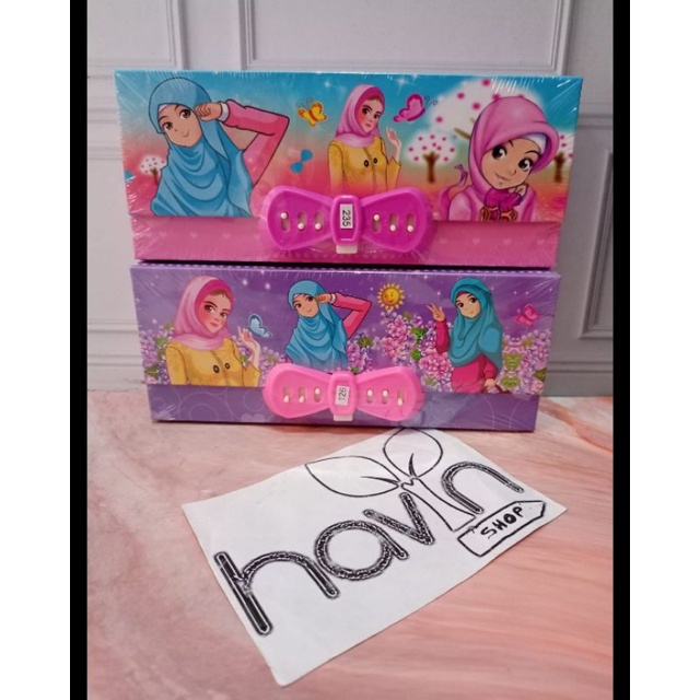 kotak pensil dus ada bisa kunci password KODE ukuran MINI 1tingkat-Hijab kodeMINI