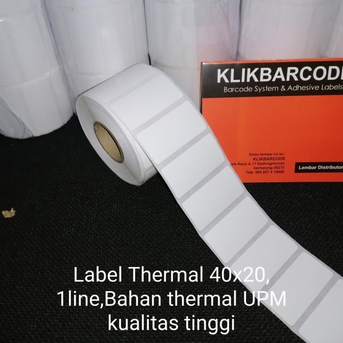 

LABEL BARCODE THERMAL 40X20 STICKER HARGA- Isi: 800pcs