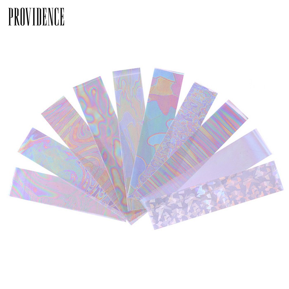 Providence 10Rolls Sparkly UV Gel Nail Art Transfer Foil Stickers Decals DIY Manicure Decor