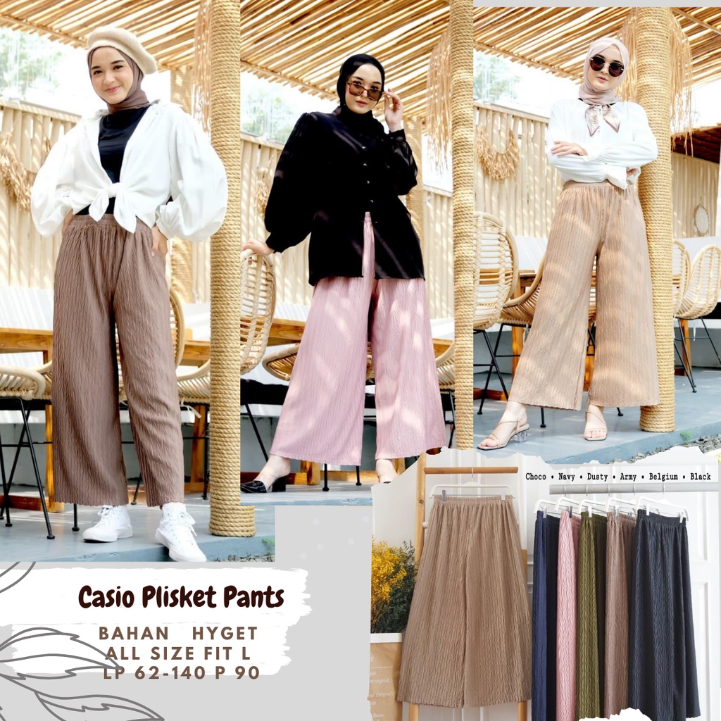 Casio Plisket Pants/Kulot Plisket Lp 62-120/Kulot Plisket Lidi/Kulot Kerja/Kulot Plisket Hyget