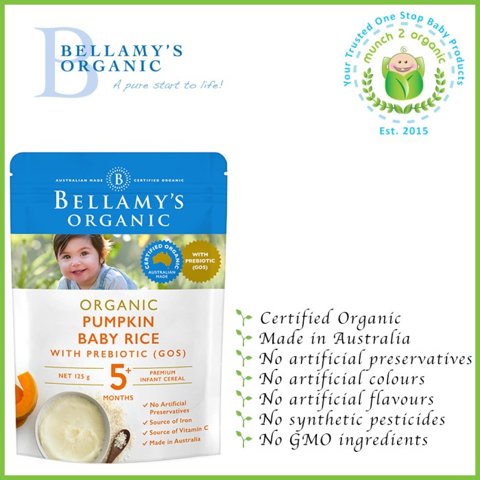 

ROMAN BELLAMY'S ORGANIC PUMPKIN BABY RICE WITH PREBIOTIC 5+
