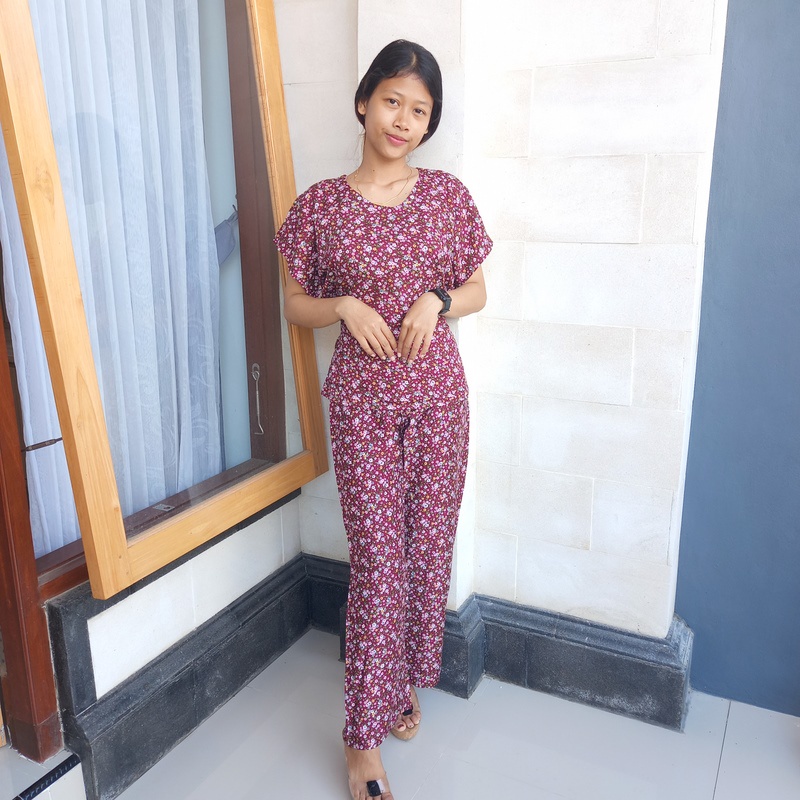 SETELAN CELANA PANJANG BALI BABYDOL PANJANG BAJU TIDUR