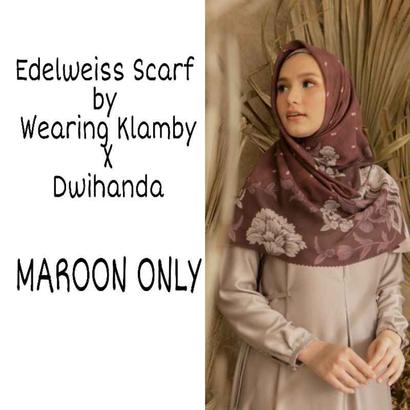EDELWEISS SCARF in MAROON ONLY by Wearing Klamby X Dwihanda
