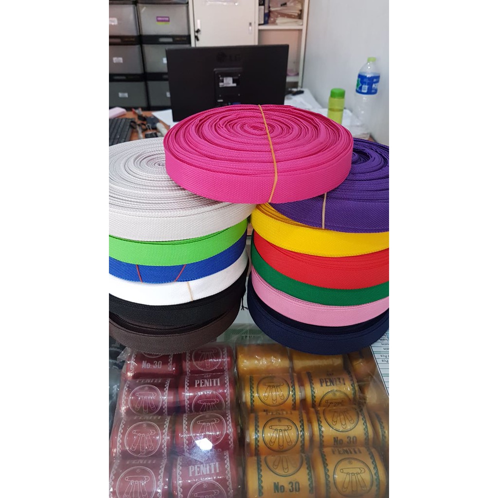 bisban nilon nylon 2 cm per ROLL isi 16 meter banyak warna