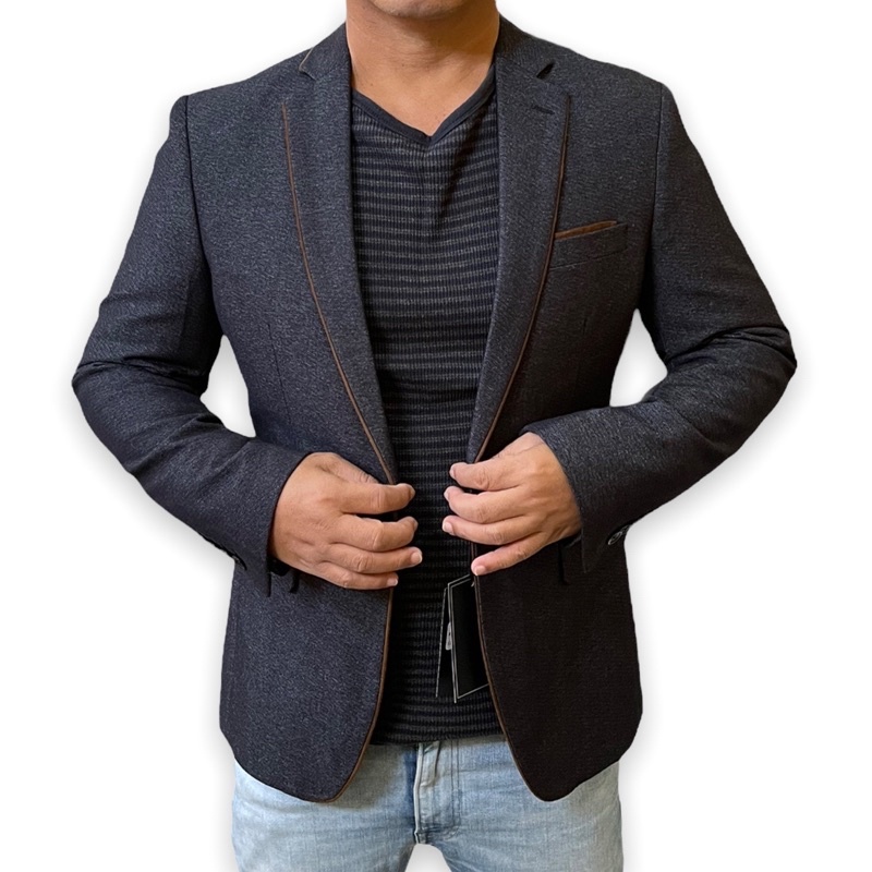 SLIM FIT WOOL COGABANA IN DARK GREY CASUAL BLAZER JAS PRIA