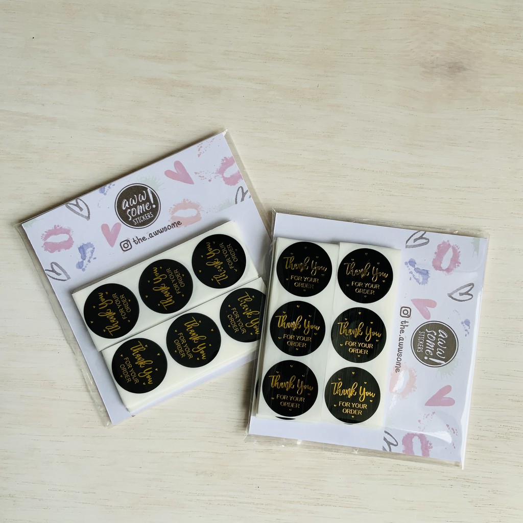 

Sticker Label Thank You For Your Order Warna Hitam untuk Packaging , Kado , Kemasan Kue & Snack