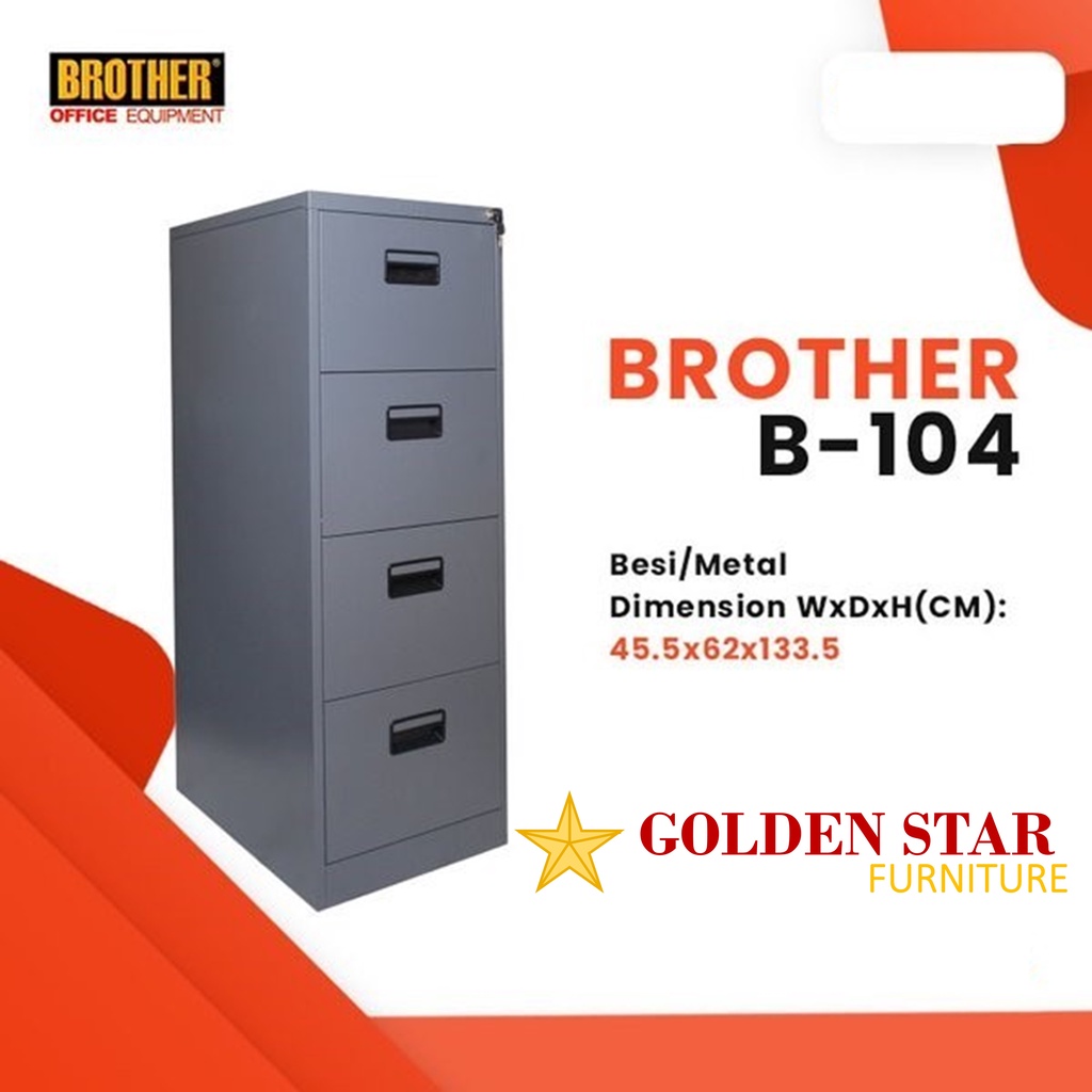 Filling Cabinet Brother 4 Laci Besi Arsip / Filing Cabinet B104