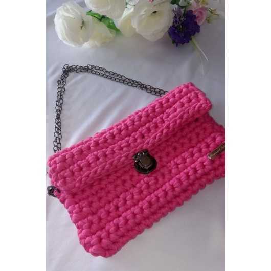 tas rajut selempang / tas rajut tyarn / tas rajut pesta / shoulder bag /  Handmade Crochet Bag / Tas