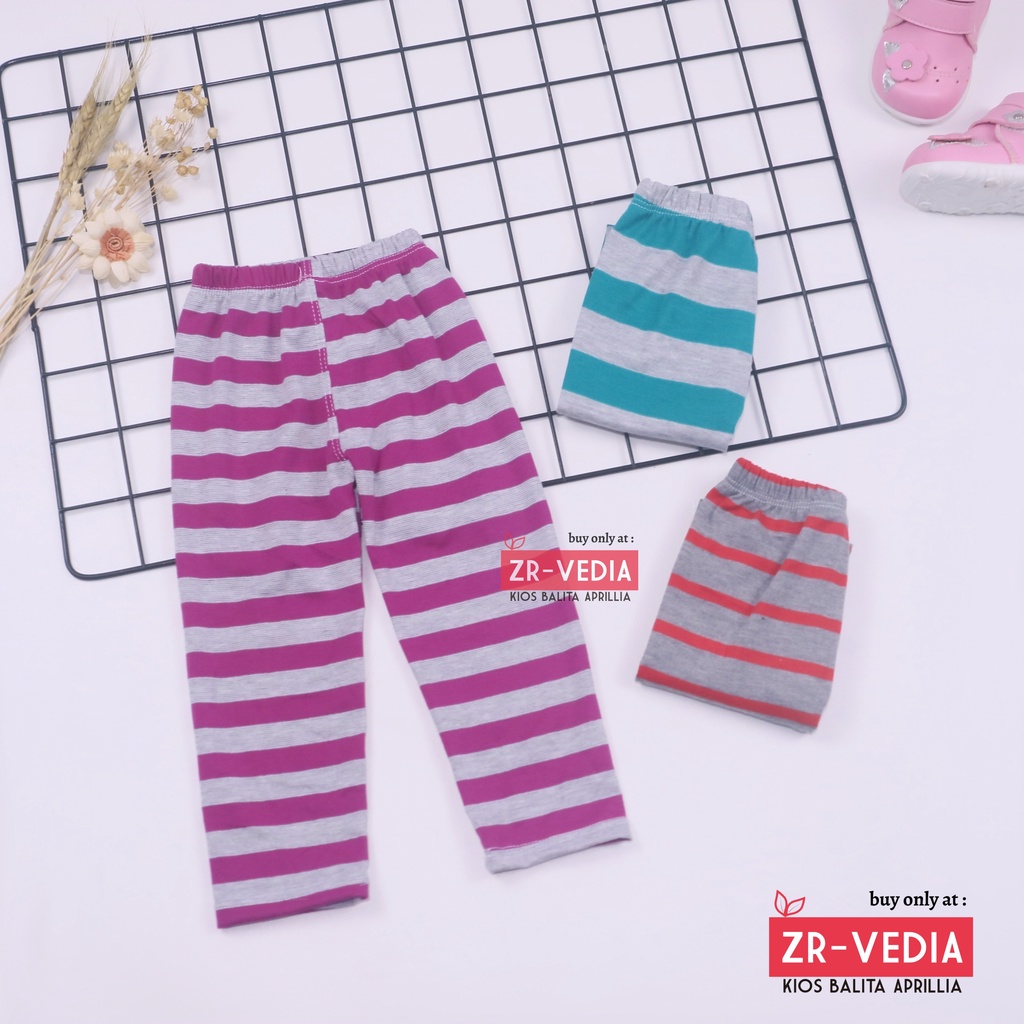 Legging Motif Salur uk 1-2 Tahun / Celana Salur Panjang Anak Perempuan Legging Pants Ketat Murah