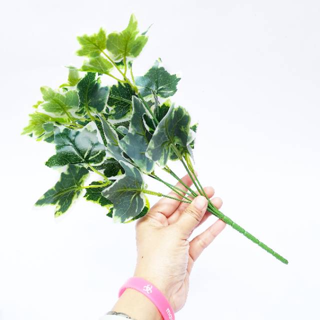 AL16 Daun Plastik Ivy Variegata Artificial Dekorasi Rumah Backdrops