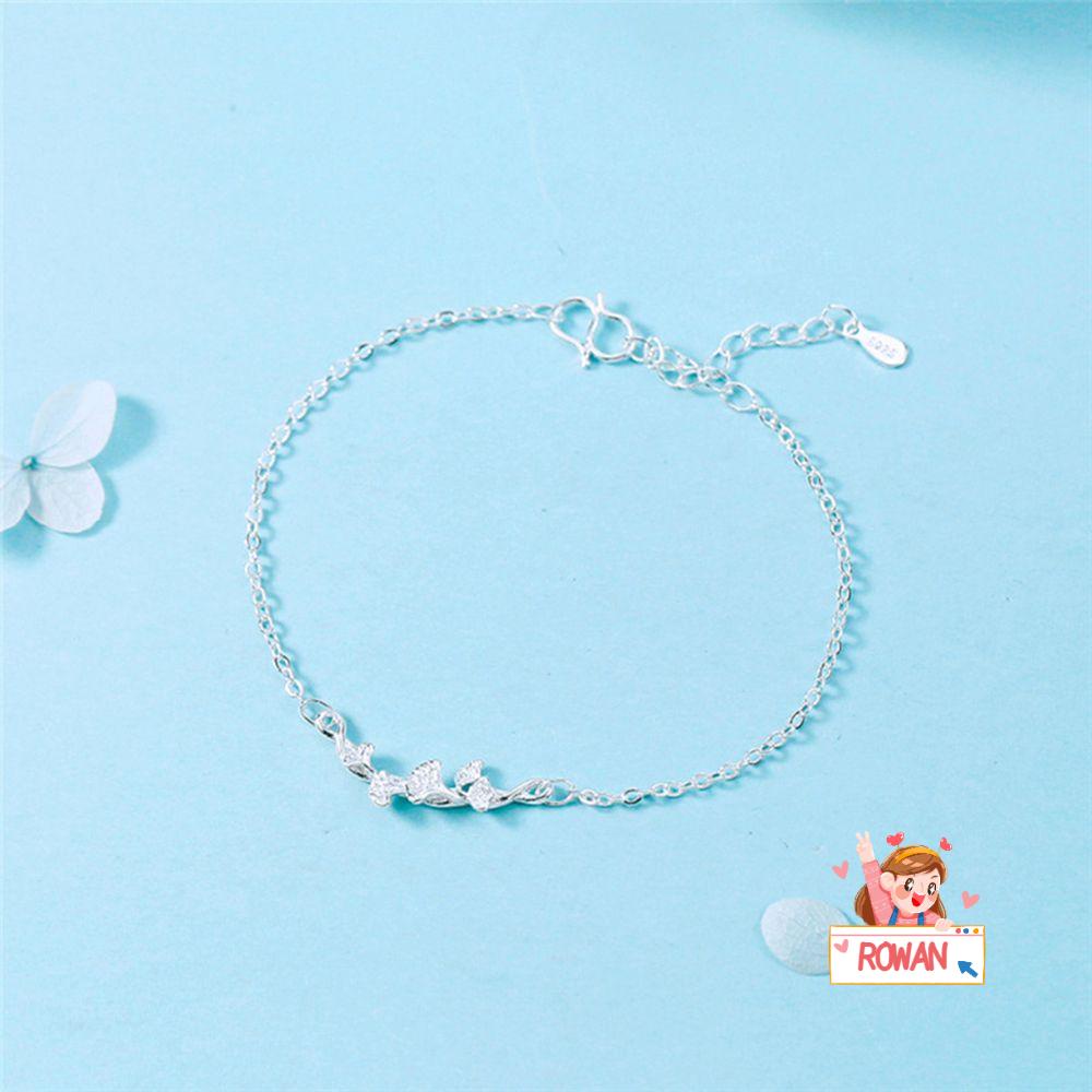 Gelang Liontin Daun Ginkgo Bunga Warna Silver Untuk Pasangan