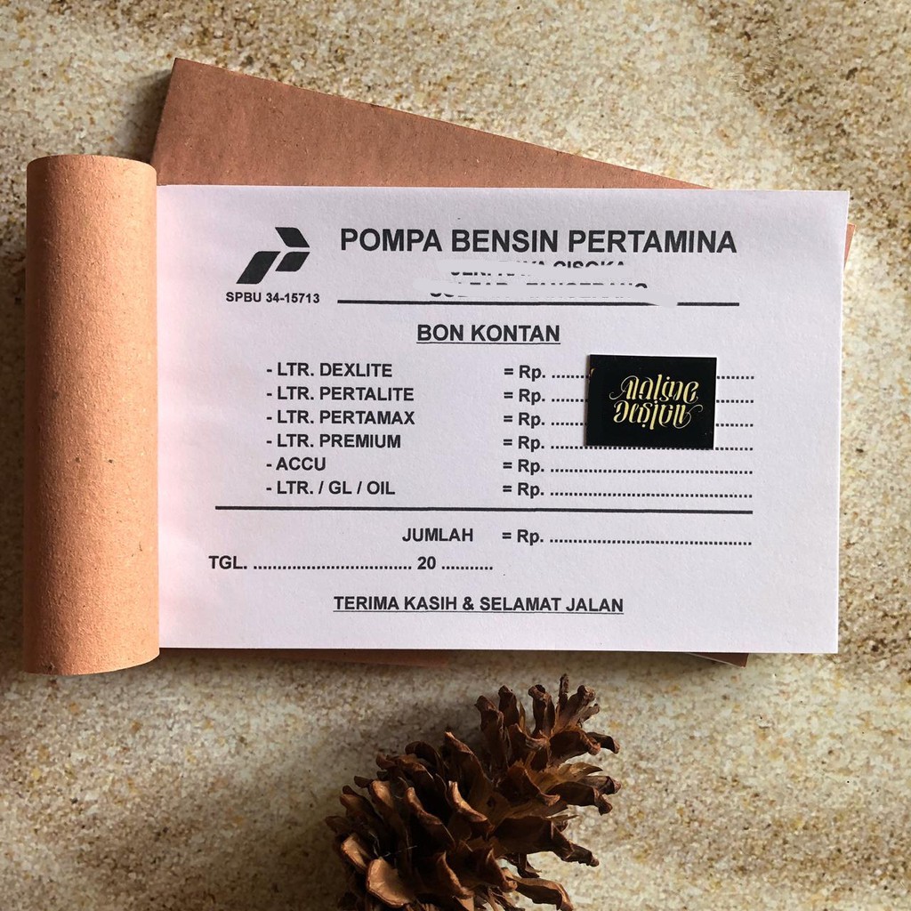 cetak aja nota custom olshop nota penjualan kontan 10x16 cm 1ply tidak rangkap