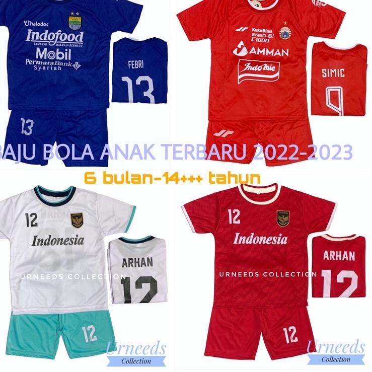 / SETELAN BAJU BOLA TIMNAS INDONESIA2022 / JERSEY FUTSAL MURAH / SET BAJU BOLA ANAK LAKI LAKI  ▫ LS.