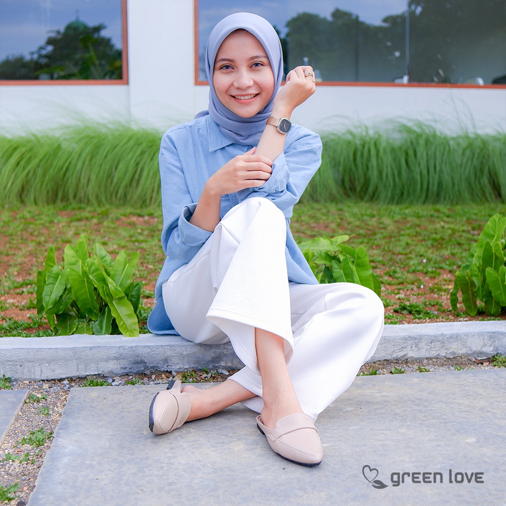 Green Love Slip on Mules DYNAMITE