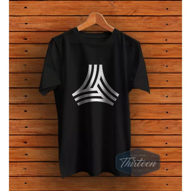 Baju Kaos Tshirt Adidas Logo Besar Distro Combed 30s Sablon Polyflex HITAM