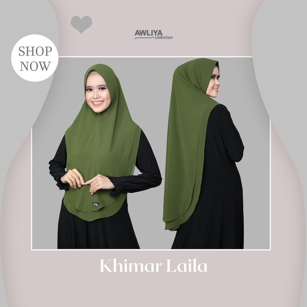KHIMAR LAILA JUMBO ORIGINAL ALIYAR BY AWLIYA // HIJAB BAHAN BABYDOLL PREMIUM // NEW BRAND // BEST SE