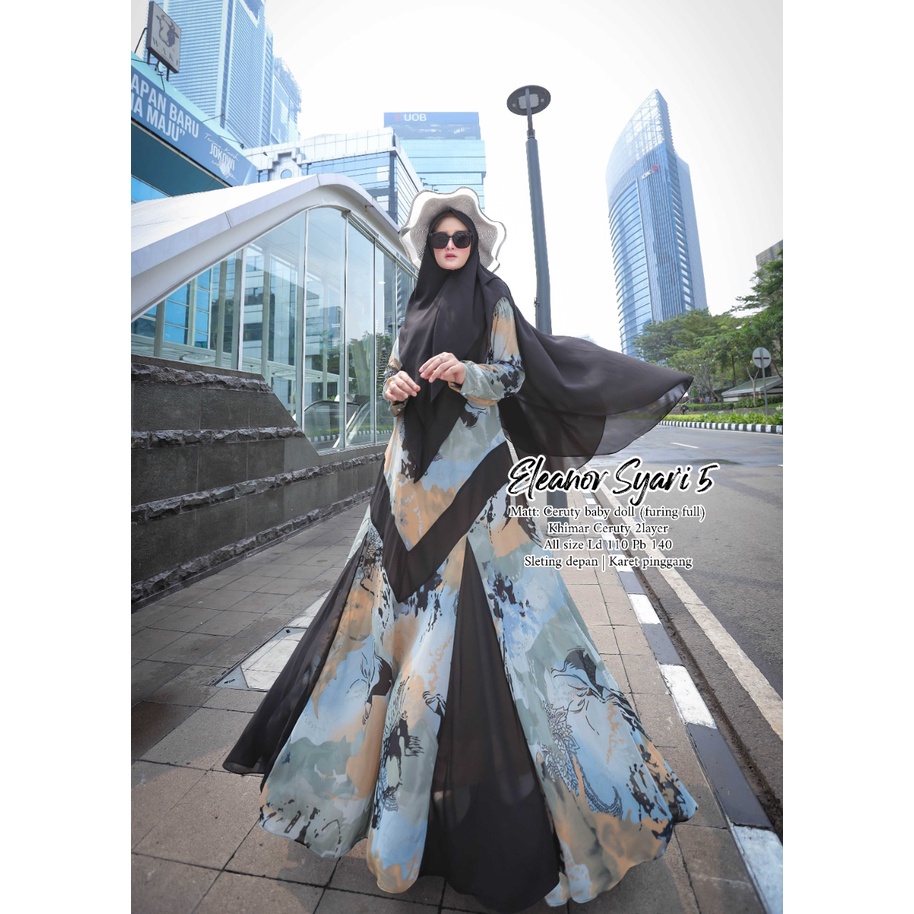 Zahira1808 Ceruty Eleanor 5 Gamis Muslim Syari Ibu Busui Dress Hijab Muslimah Atasan Wanita Terlaris-1