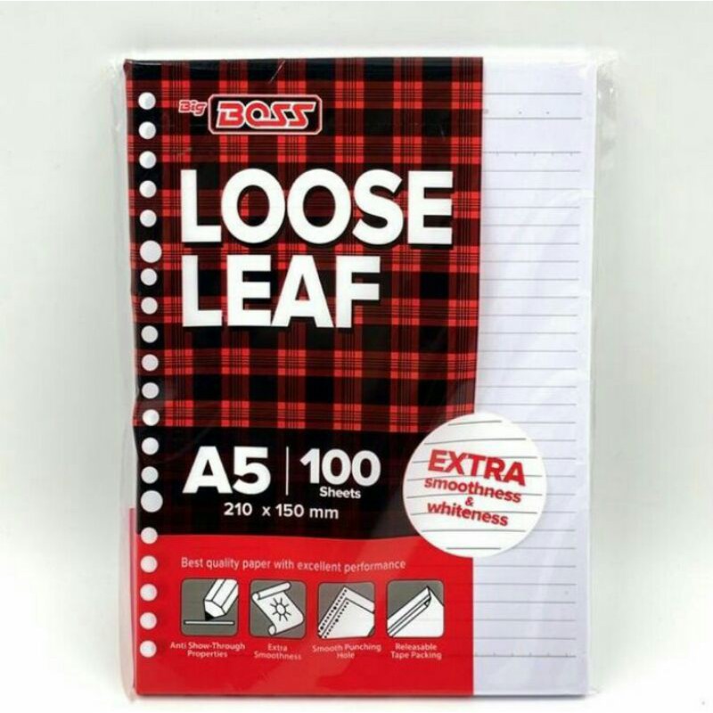 

Loose Leaf / Isi Kertas File / Binder Big Boss A5 100 Lembar