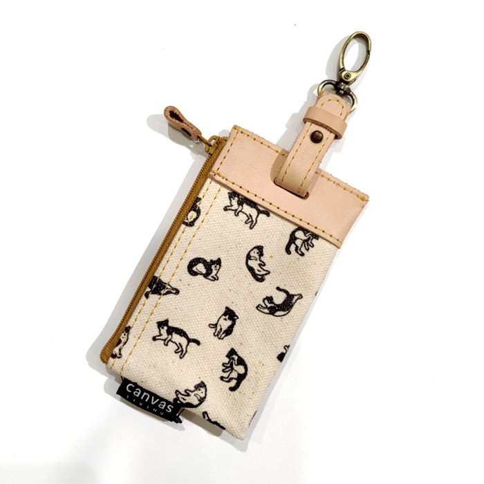 

Canvas Living Key Pouch Cats Natural
