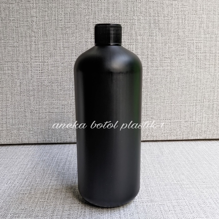 Jual Botol Hdpe 500ml Hitam Tutup Ulir Hitam Tambah Tutup Dalem / Botol ...