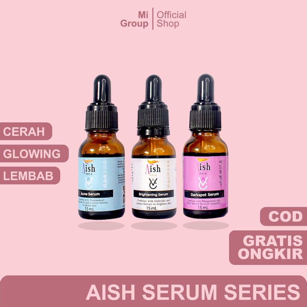 Aish Serum Official - Serum Wajah Glowing Original Korea Bpom Ori Untuk Jerawat Bruntusan Flek Hitam