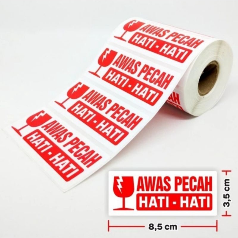 

MilL Stiker Fragile Awas Pecah 8,5 x 3,5 cm ( 1 roll / 500 pcs)