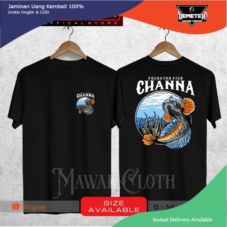 Kaos / Baju SNAKEHEAD THE PREDATOR FISH CHANNA KAOS IKAN CHANNA V.7  Terlaris - Demeter.Cloth