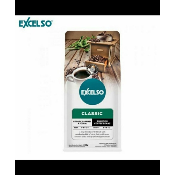 

EXCELSO Coffee Classic Biji Kopi Pilihan Terbaik Kemasan Aromalocked & Praktis 200 gr