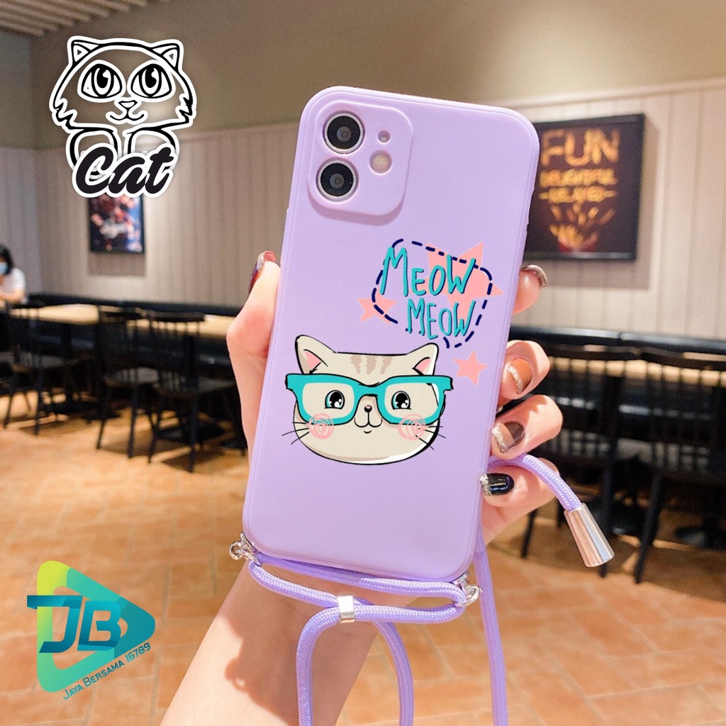 SOFTCASE SILIKON SLINGCASE TALI LANYARD STRAP PHONE MACARON PELINDUNG KAMERA CAT OPPO VIVO SAMSUNG XIAOMI REALME IPHONE ALL TYPE JB5428