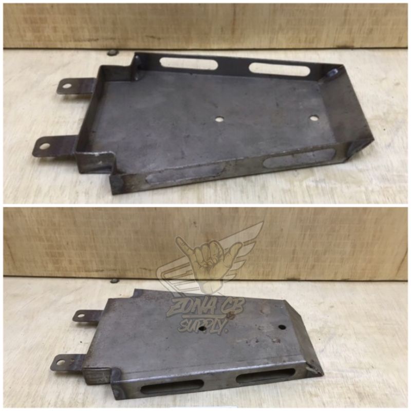 dudukan pangkon aki model slim bahan tebal model tipis / wadah aki cb gl100 megapro gl tiger bawah j