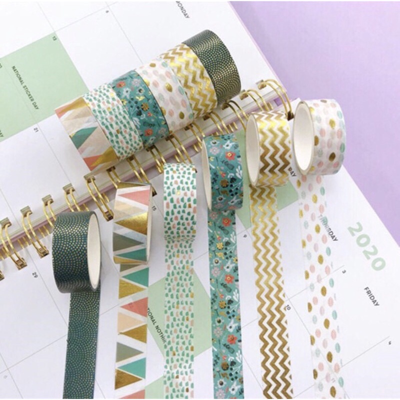 Share washi bling gold foil bulan bintang kecil star moon emas selotip kertas masking tape