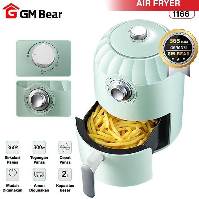 GM Bear Penggoreng Elektrik Tanpa Minyak 1166 - Air Fryer Green Star Seller