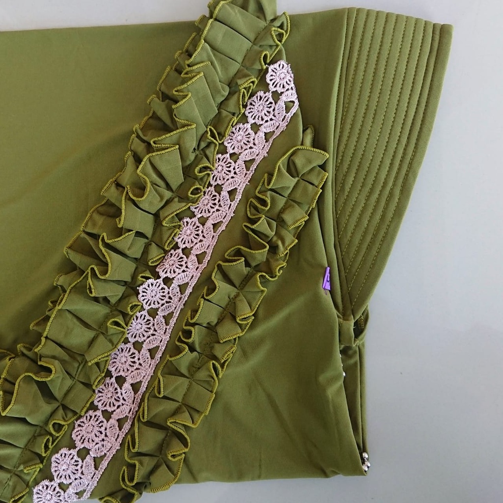 Jilbab Instan Rempel Gotik Prada Premium/Hijab Harian Rempel Depan Jersey Super Premium Daura-Apel