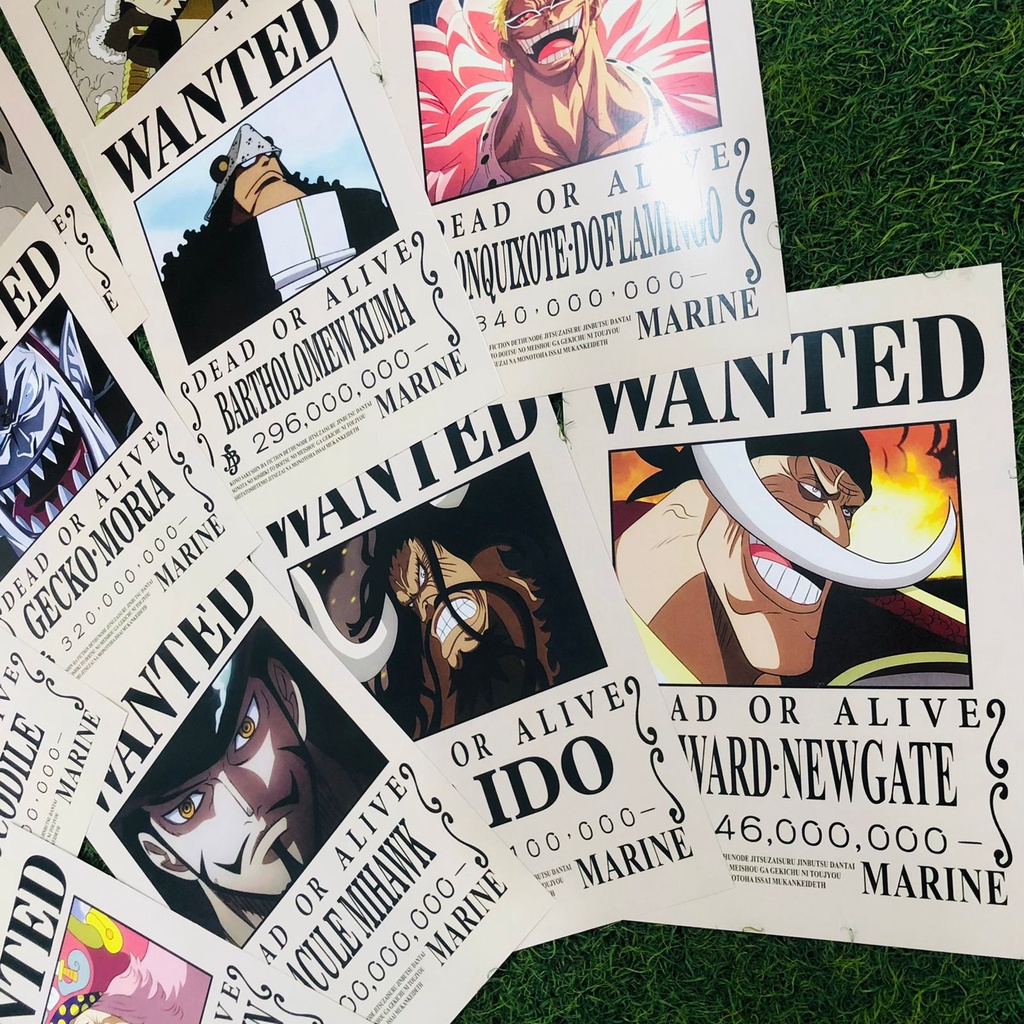 Poster wanted shicibukai , bonus yonkou Big mom , shirogige , kaido