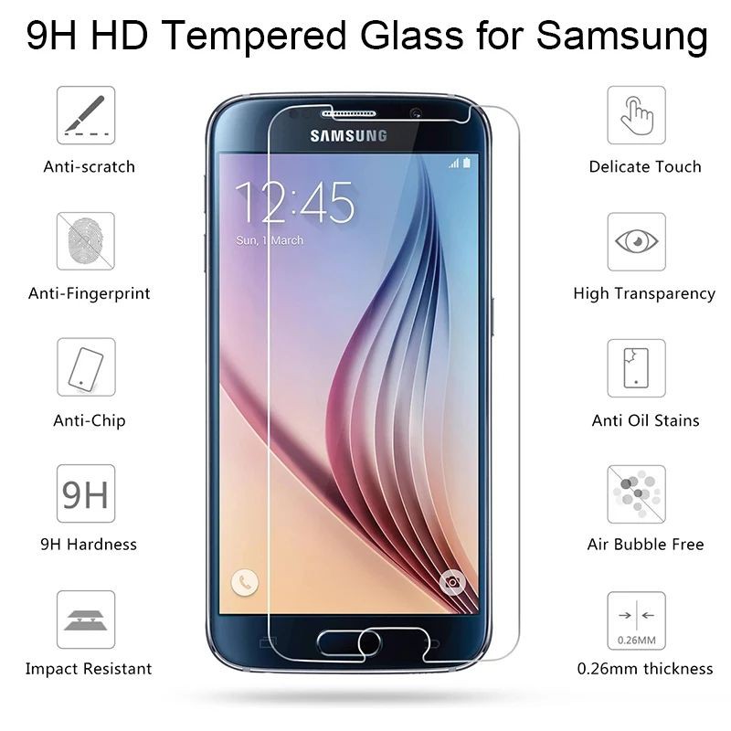 Tempered glass Samsung Galaxy S7 Flat Clear Bening Docomo Au softbank Global