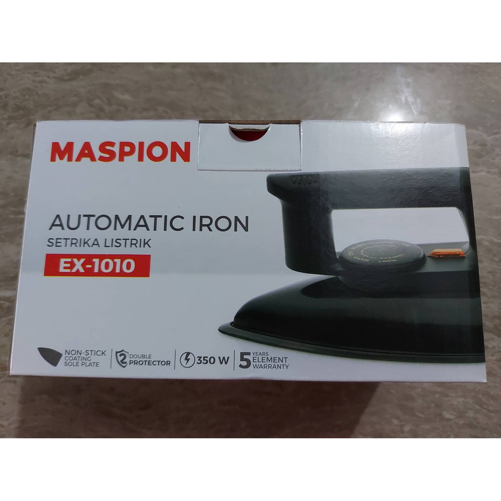 Setrika Listik/ Gosokkan Baju/ Setrika Elektrik &quot;MASPION&quot; EX-1010 BB/ EX 1010 BB BLACKBERRY SERIES