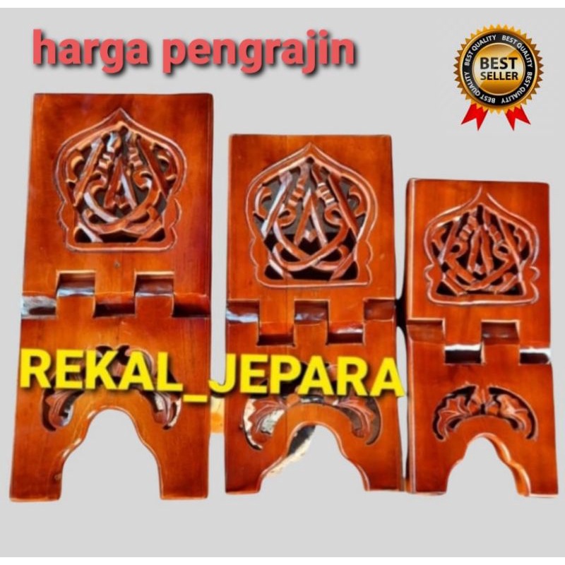 Rekal Al Quran Motif Iqro' Asli Jepara Kualitas Premium 33x15