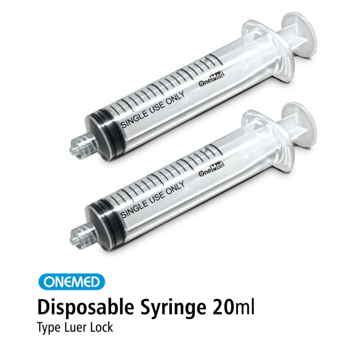 Syringe 20cc Luer Lock - Lubang Tengah Onemed pcs OJ2