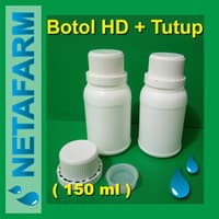 Botol Plastik HDPE 150 ml + Tutup dalam &amp; luar