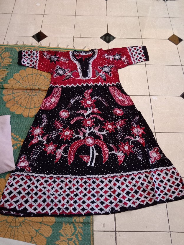 Gamis Batik Tulis Tuban Model Klok Bahan Kaos