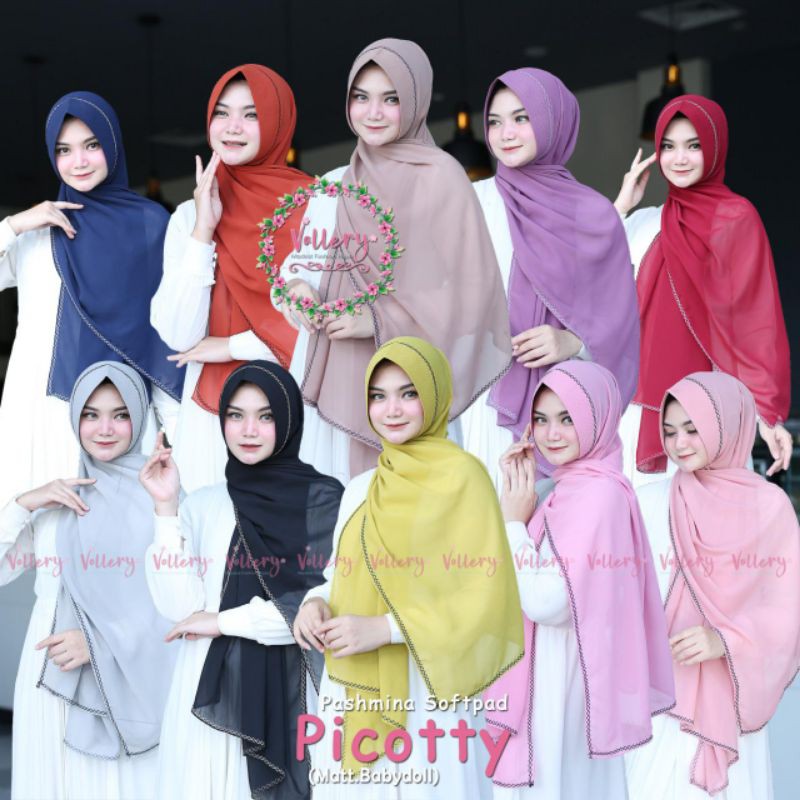 Pashmina Softpad Picotty Vallery Original Danisha Hijab