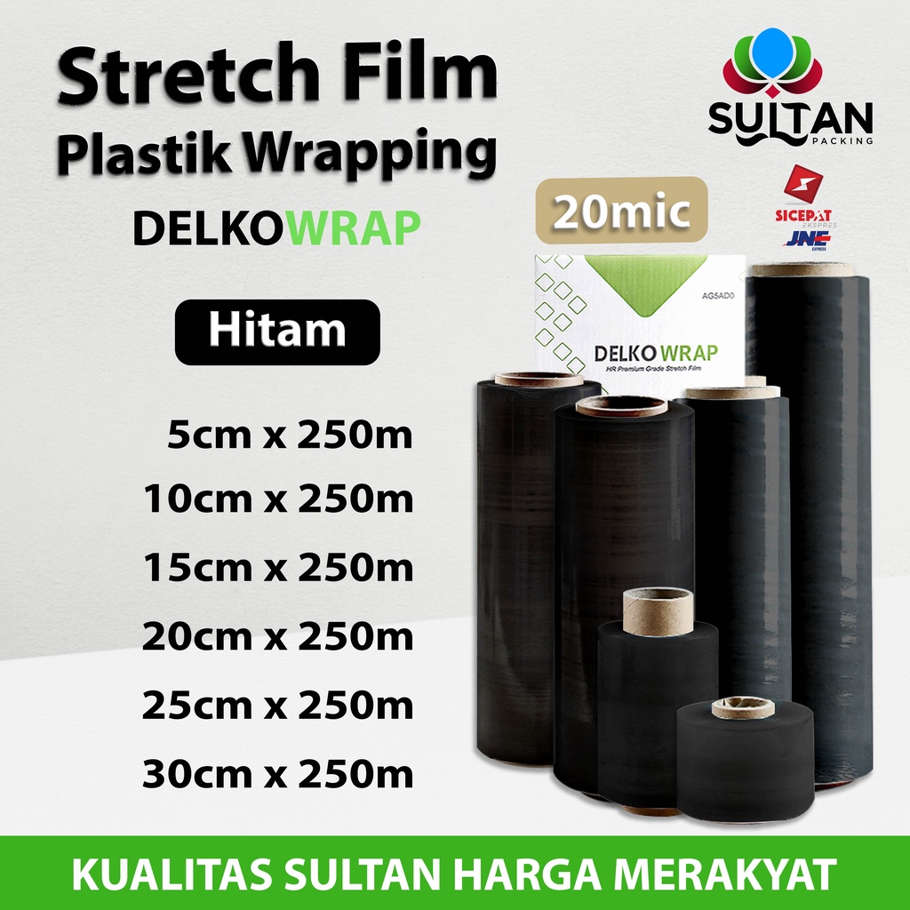

Plastik Wrapping Stretch Film 250m DELKOWRAP HITAM TERMURAH KARGO / DUS