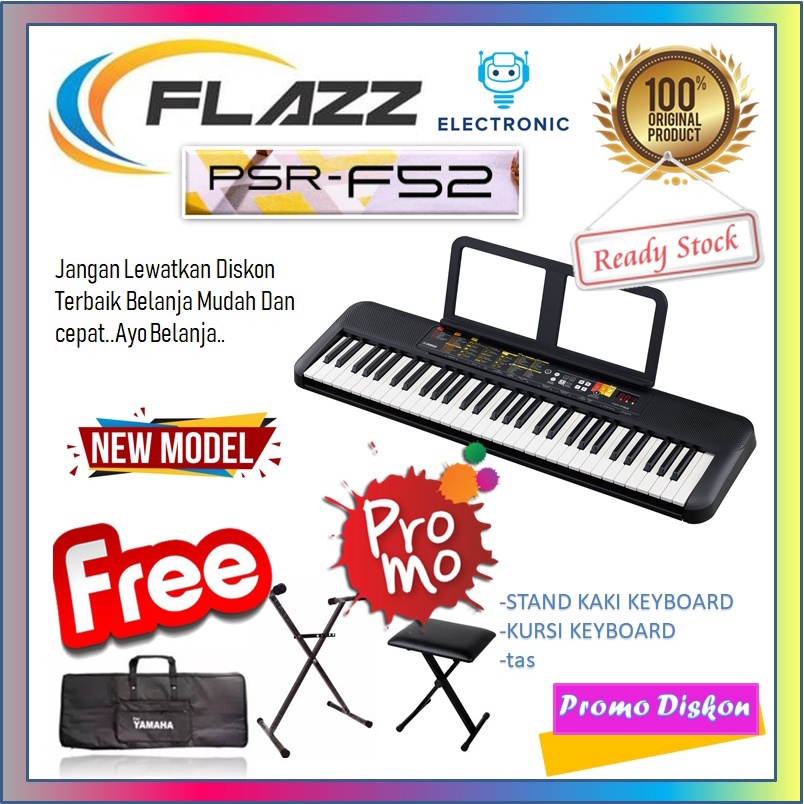 keyboard piano yamaha PSR F52 Original free tas+stand+kursi garansi resmi