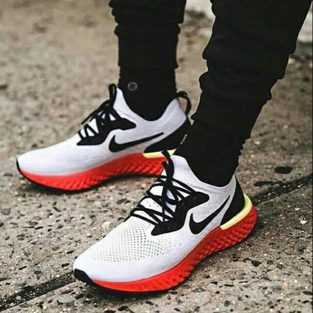 nike epic react flyknit white bright crimson