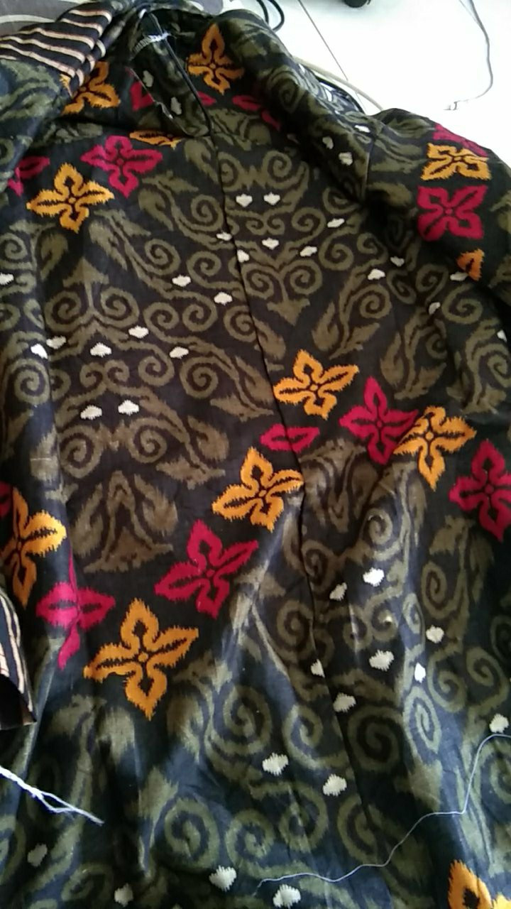 Tunik Batik Wanita Motif Songket Kombinasi Kotak Seragam Batik