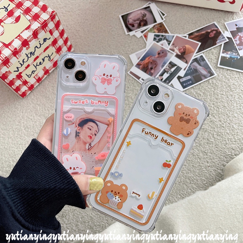 Soft Case Bahan TPU Desain Beruang Dan Kelinci Untuk IPhone XR X XS Max 7 8 6 6s Plus 11 12 13 Pro Max SE 2020