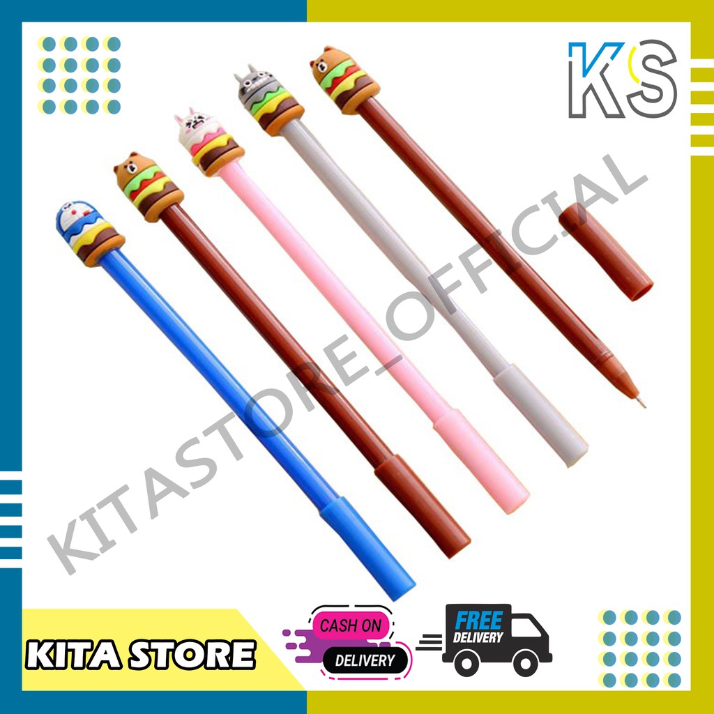 

KitaStore COD Pena Burger Karakter Stationery Alat Tulis Murah Import U09